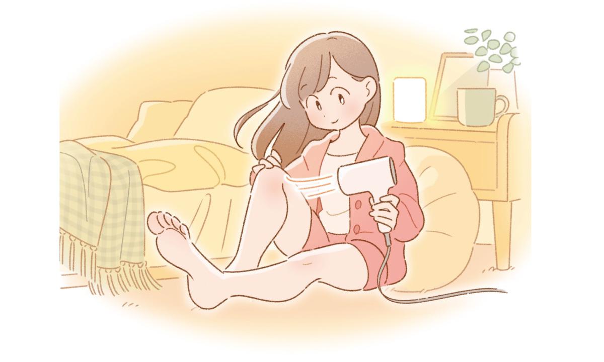 温風を当てるだけ！ ドライヤーで冷えを改善する「1分間温灸」